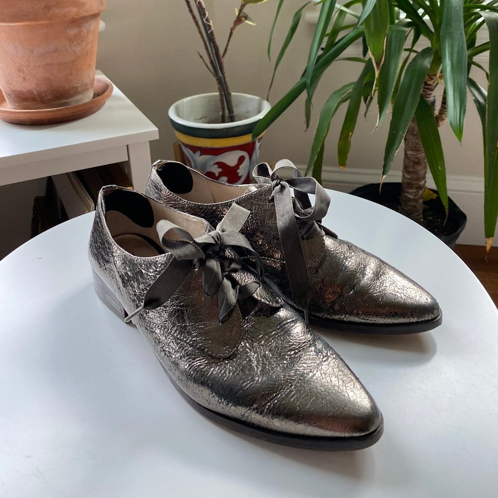 Louise et Cie Adwin Almond Toe Oxford lace up flat shoe Womens size 11